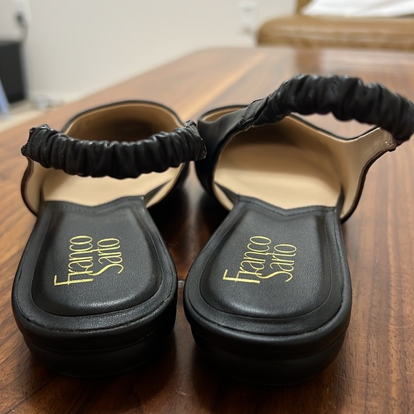 Franco Sarto Briella Black Leather Slingback Flats Closed Pointed Toe 9M - Picture 8 of 12